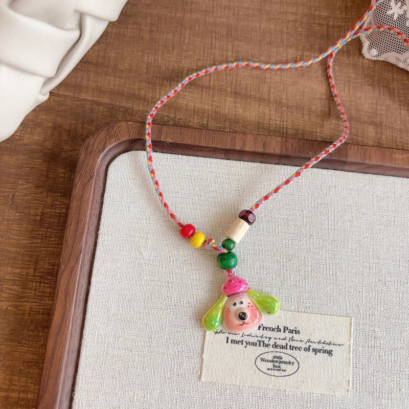 Geometrijska ogrlica od legure, pleteni lanac, ženski privjesak Dai Bamboo Jewelry