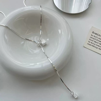 Colier din argint 925, pandantiv pătrat cu ciucuri, stil geometric minimalist, lanț șarpe, pentru femei