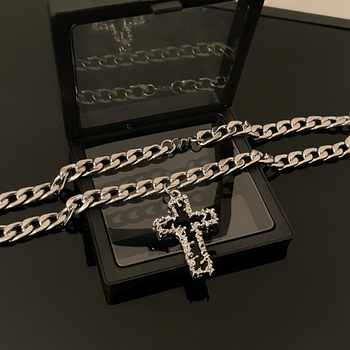 Colier cu lanț în valuri, pandantiv din aliaj, placare electroplată