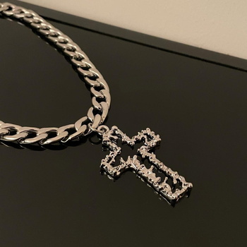 Colier cu lanț în valuri, pandantiv din aliaj, placare electroplată