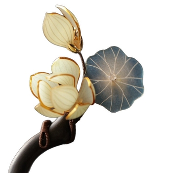 Ac de păr din lemn, stil vintage, formă de floare, cod Fz09-92