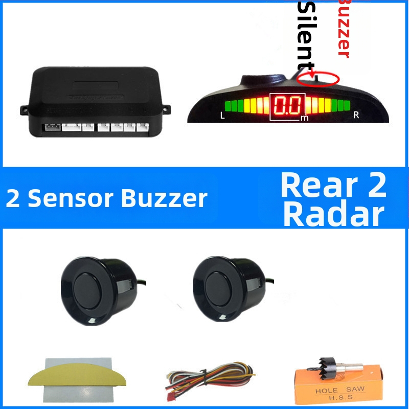 Automobilio atbulinės eigos radaro sistema su 4/6/8 jutikliais, realus balsinis įspėjimas, mėnulio formos LCD TFT ekranas, modelis SP-89-1