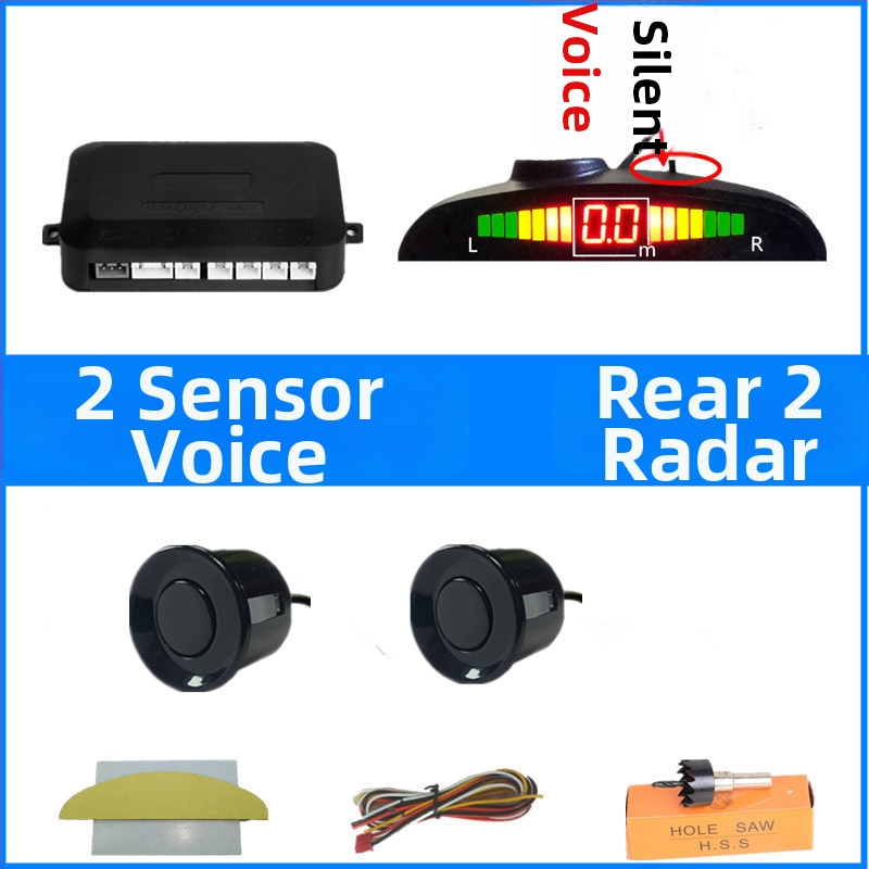 Automobilio atbulinės eigos radaro sistema su 4/6/8 jutikliais, realus balsinis įspėjimas, mėnulio formos LCD TFT ekranas, modelis SP-89-1