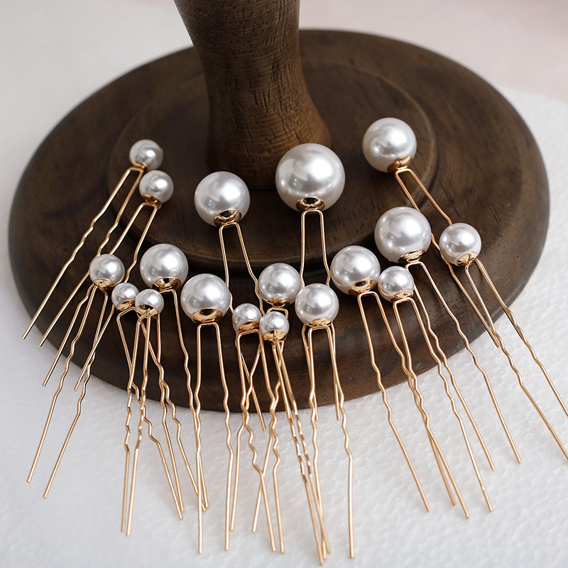 Clamă de păr vintage din metal, în formă U, cu electroplacare, accesorii pentru nuntă, lansare primăvara 2025