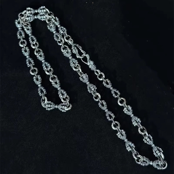 Colier cu lanț sferic geometic, stil tibetan retro etnic, lansare primăvara 2025