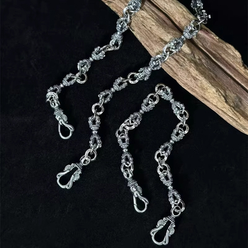 Colier cu lanț sferic geometic, stil tibetan retro etnic, lansare primăvara 2025