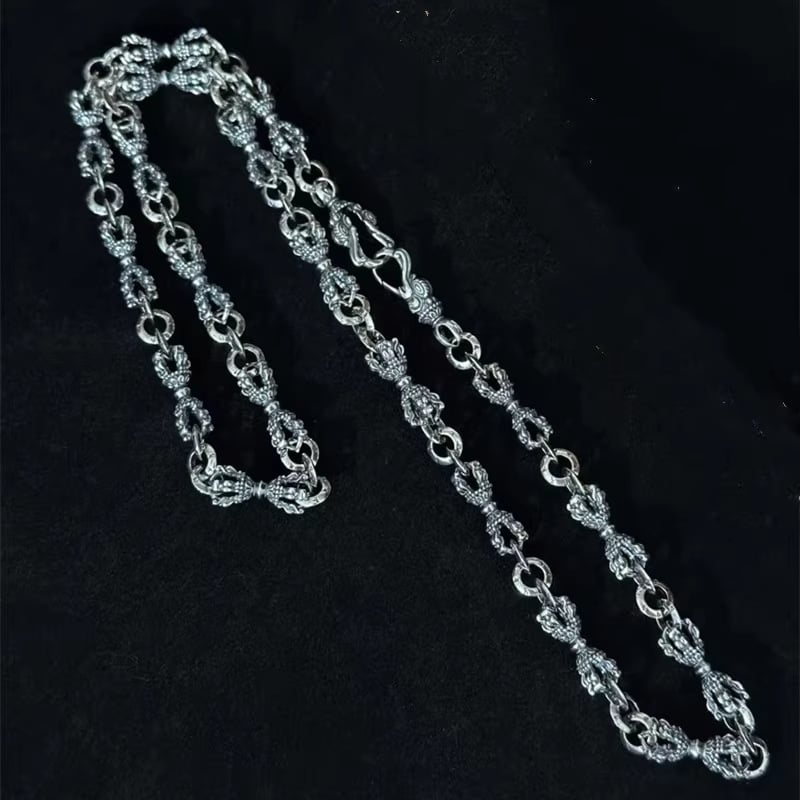 Colier cu lanț sferic geometic, stil tibetan retro etnic, lansare primăvara 2025