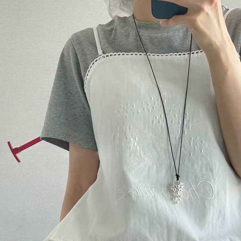 Nakit od srebra 925 sa grozdastim kuglicama, vuneni lanac, ručna izrada, podesiva duljina