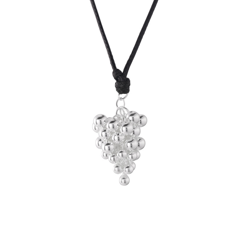 Nakit od srebra 925 sa grozdastim kuglicama, vuneni lanac, ručna izrada, podesiva duljina