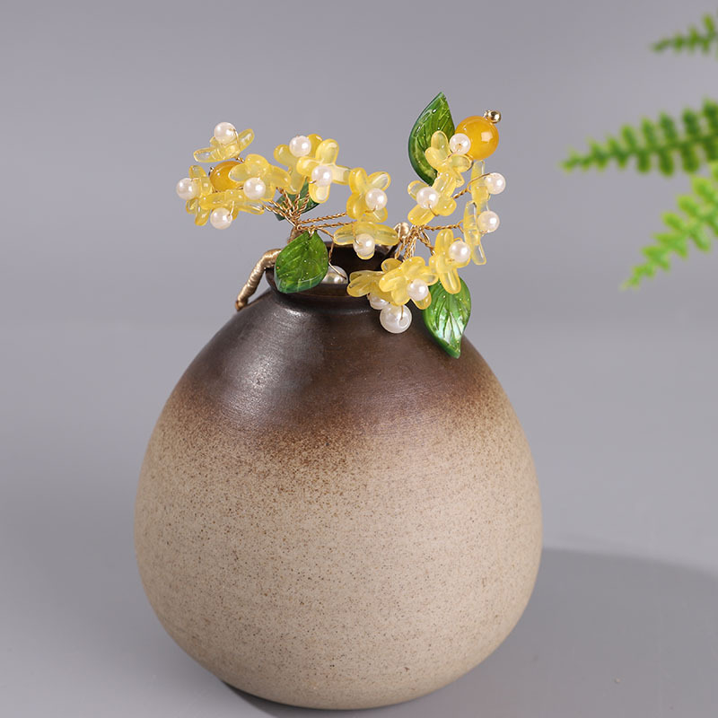 Agrafa de păr metalică cu floare Osmanthus, stil natural, accesorii florale, lansare toamnă 2024, personalizare disponibilă