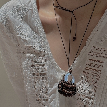 Colier din argint 925, stil coreean, design geometric, placare electrolitică, greutate 11,1 g