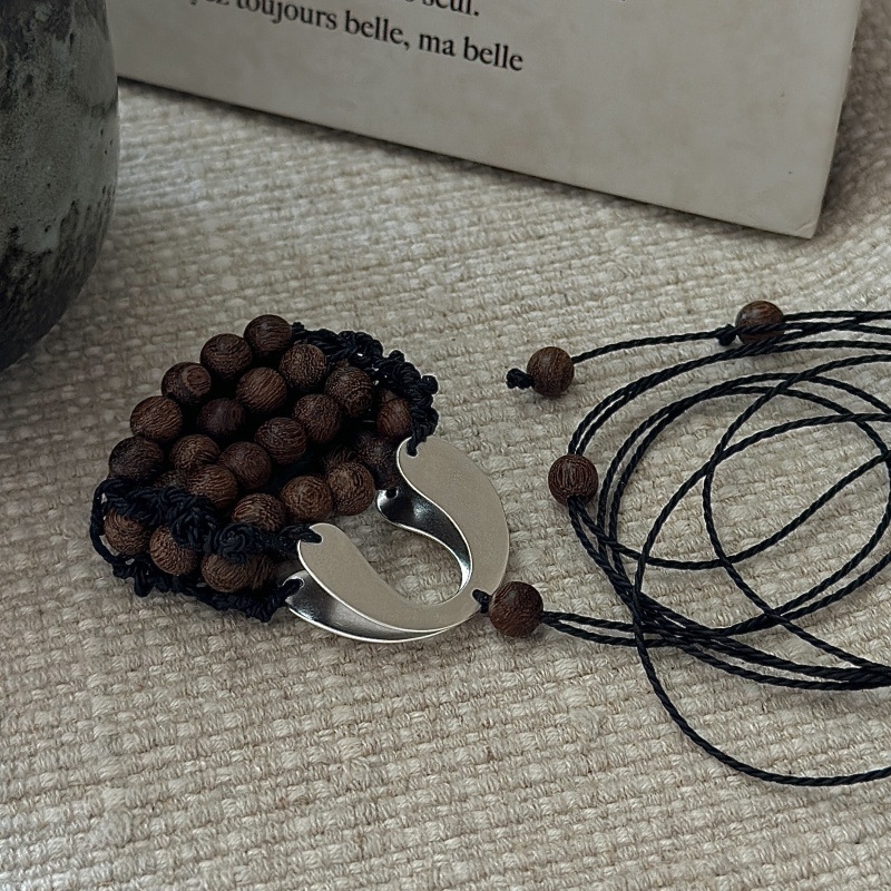 Colier din argint 925, stil coreean, design geometric, placare electrolitică, greutate 11,1 g