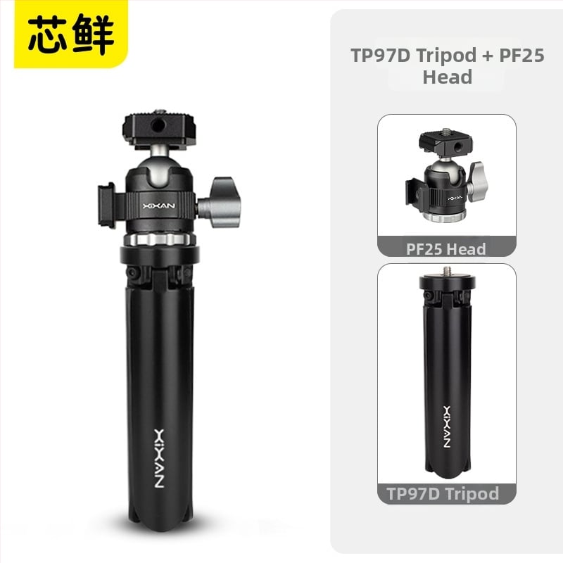 TP97 alumíniumötvözetes DSLR tripod golyófejjel, asztali hordozható kompakt tartó, 1 rész