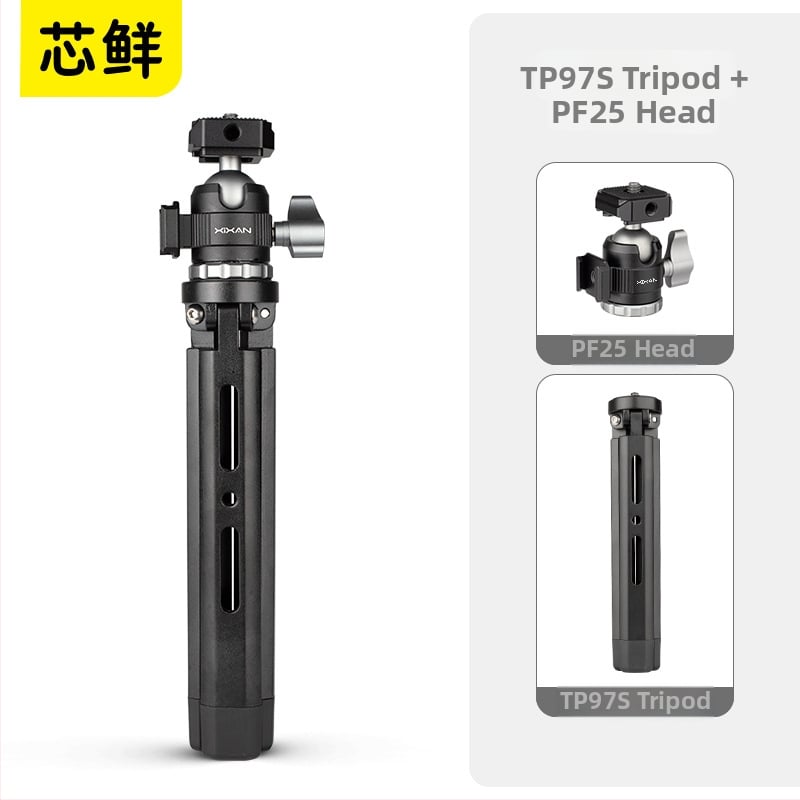 TP97 alumíniumötvözetes DSLR tripod golyófejjel, asztali hordozható kompakt tartó, 1 rész