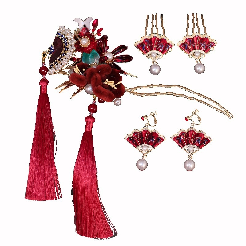 Accesoriu pentru cap din aliaj cu coroană, stil retro, placare electroplatinată, accent floral de mireasă