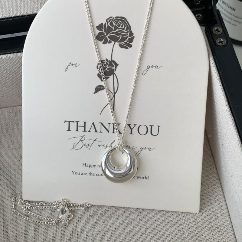 Ogrlica - 925 srebro, geometrijski dizajn, INS stil, običan lanac, 41-50 cm