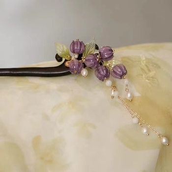 Accesoriu pentru cap din lemn, decor floral, stil retro, ambalare individuală