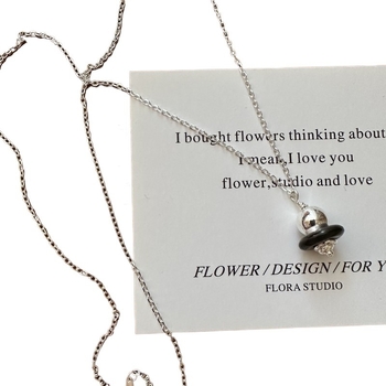 Colier cu pandantiv geometric inspirat de Saturn, argint 925, multistrat, stil IG