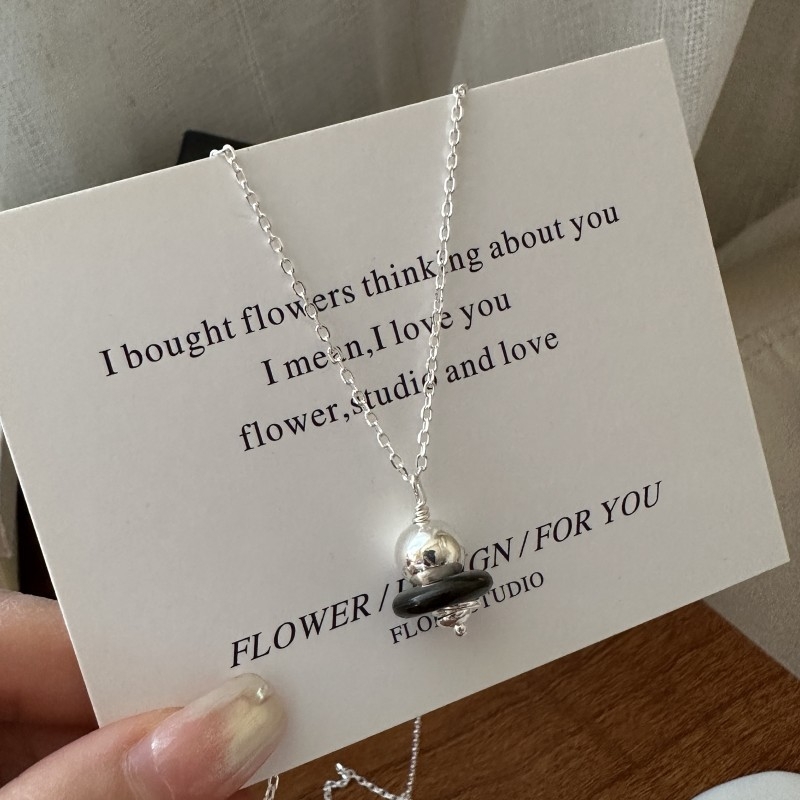 Colier cu pandantiv geometric inspirat de Saturn, argint 925, multistrat, stil IG