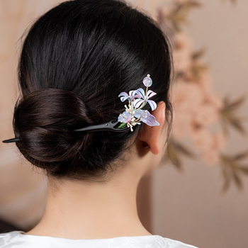 Fából készült virág alakú hajcsat, nemzeti stílusú fejfedő, egyedi csomagolás