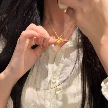 Colier din cupru cu lanț clavicular, pandantiv în formă de floare, placare electroplată, stil medieval