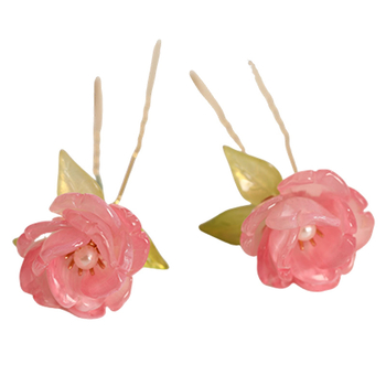 Agrafă pentru păr cu sticlă glazurată, stil chinezesc cu motiv de floare — cod produs Gf728–fz, brand Shang shangqian