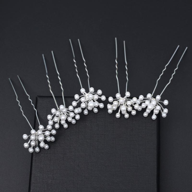 U formájú hajcsat tengericsillag motívummal, kristályokkal és gyöngyökkel – ötvözet, kézzel készített, esküvői hajdísz