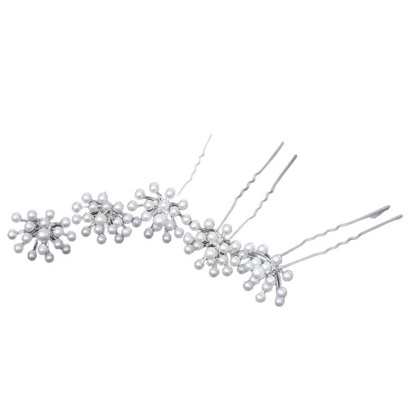 U formájú hajcsat tengericsillag motívummal, kristályokkal és gyöngyökkel – ötvözet, kézzel készített, esküvői hajdísz