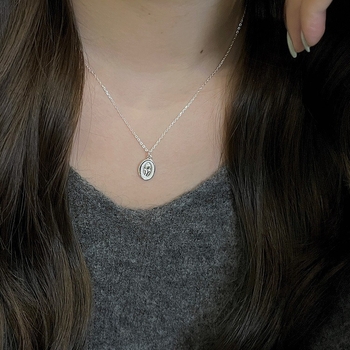 Ogrlica od srebra S925 s okruglim privjeskom u obliku tulipana, križasti lanac, korejski stil, svježe i slatko