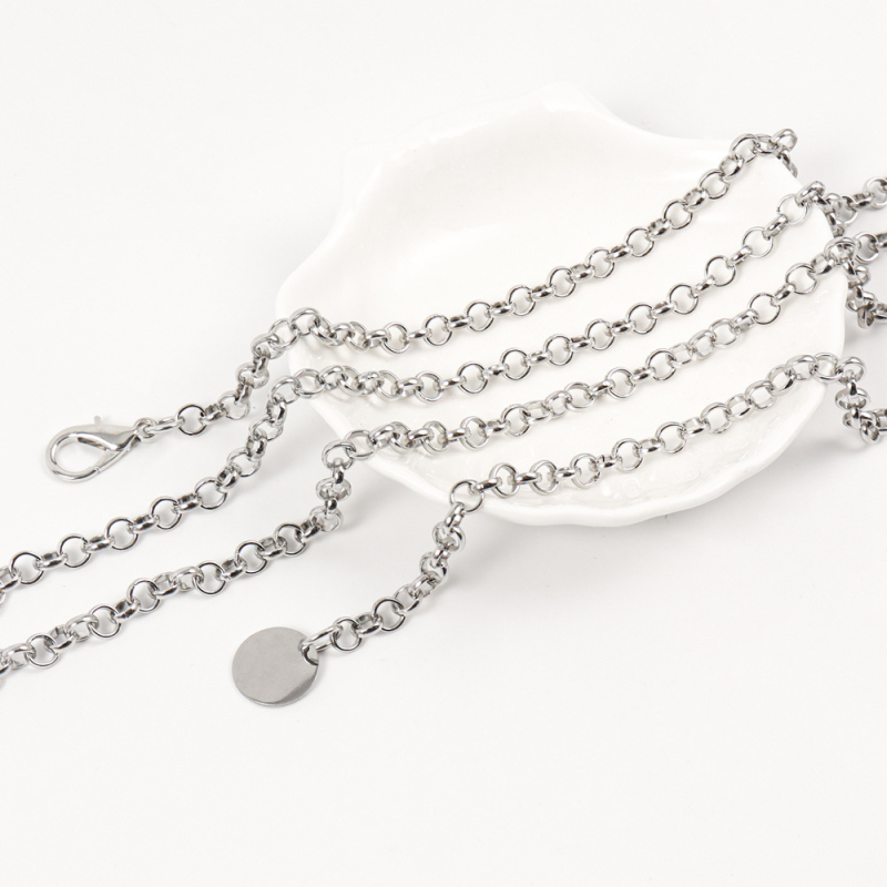 Lanac za struk – metal, 110 cm, unisex, jednokružni krug, univerzalni stil