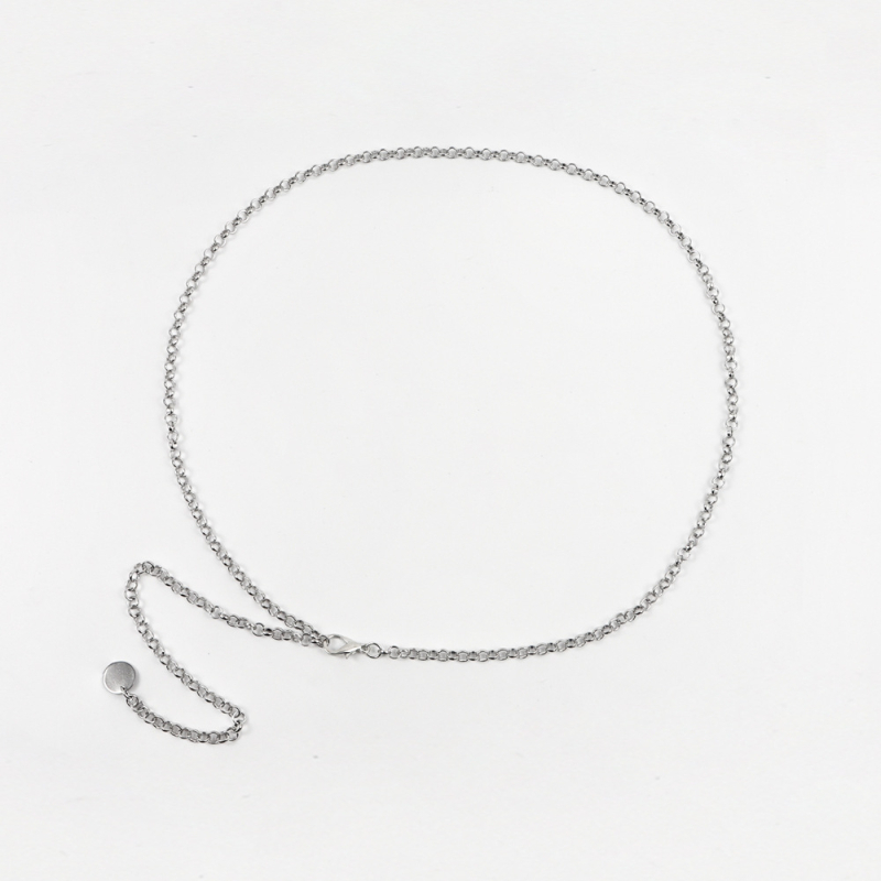 Lanac za struk – metal, 110 cm, unisex, jednokružni krug, univerzalni stil