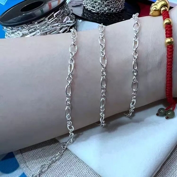 S925 ezüstből készült O- alakú lánc kereszt motívummal – polírozott felület, 925-ös tisztaság, DIY kiegészítő lánc