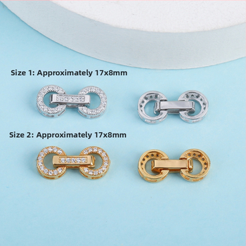 S925 dviejų galvų sagtis DIY perlo apyrankei ir karoliui, apvalios formos, sidabro elektroplėtas, 925 grynumas, pritaikomas.