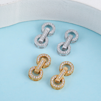 S925 dviejų galvų sagtis DIY perlo apyrankei ir karoliui, apvalios formos, sidabro elektroplėtas, 925 grynumas, pritaikomas.