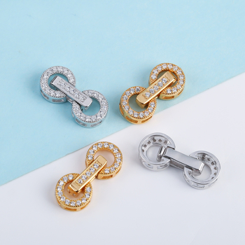 S925 dviejų galvų sagtis DIY perlo apyrankei ir karoliui, apvalios formos, sidabro elektroplėtas, 925 grynumas, pritaikomas.