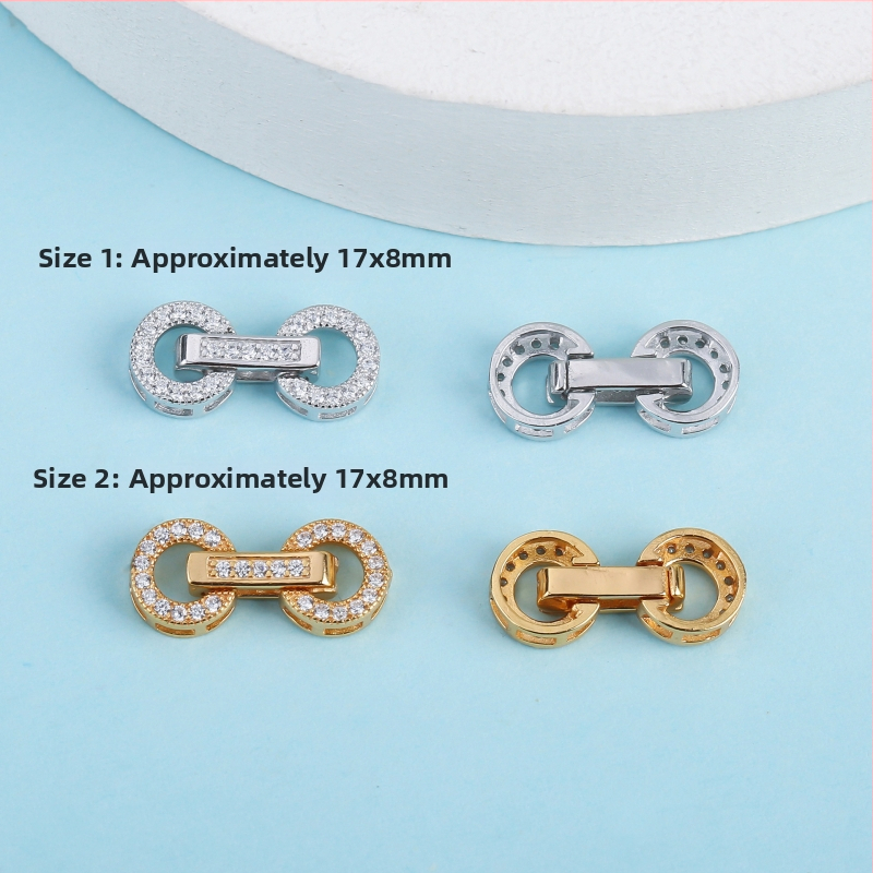 S925 dviejų galvų sagtis DIY perlo apyrankei ir karoliui, apvalios formos, sidabro elektroplėtas, 925 grynumas, pritaikomas.