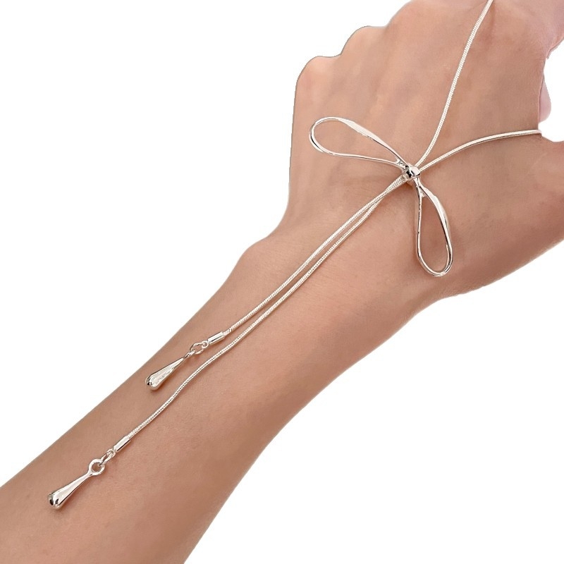 Ogrlica u obliku mašne, mješavina materijala, elektroplatiranje, marka Butterfly, lanac za džemper