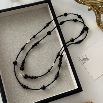 Ogrlica od S925 srebra s geometrijskim privjeskom, obična lančana karika, ručna izrada, INS stil (S925 srebro, geometrijski privjesak, običan lanac, ručna izrada, INS stil)