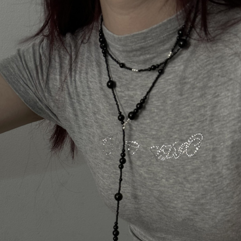 Ogrlica od S925 srebra s geometrijskim privjeskom, obična lančana karika, ručna izrada, INS stil (S925 srebro, geometrijski privjesak, običan lanac, ručna izrada, INS stil)