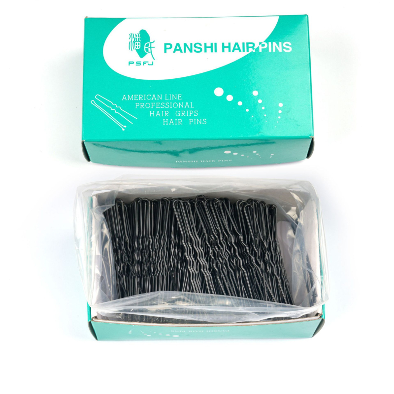 Clip de păr în formă de U, textură nervurată, din metal, design dintr-o bucată, finisaj vopsit prin coacere, pentru artiști de make-up