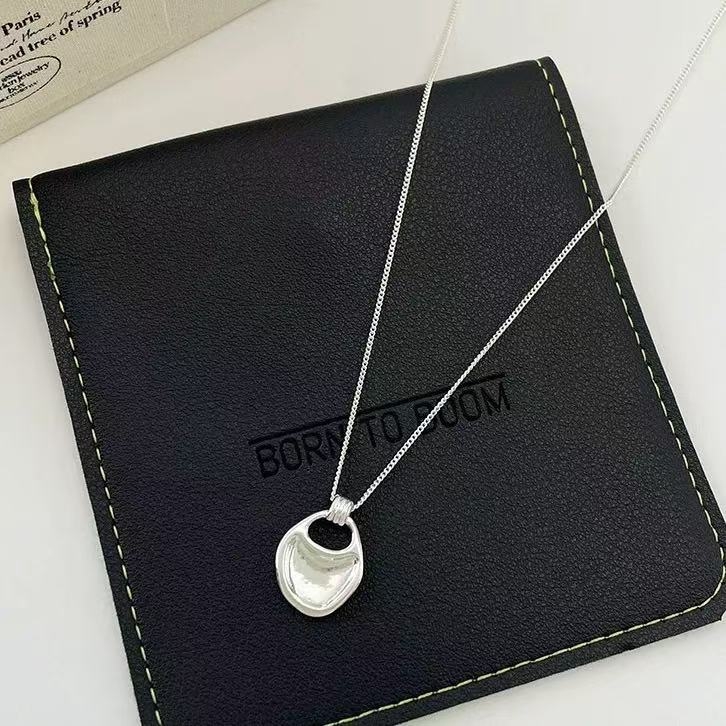 Korejski stil minimalistička ogrlica s nepravilnim privjeskom, bakar, elektroplatiranje, običan lanac, casual stil
