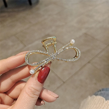 Clipuri metal pentru păr femei — stil coreean, tratament diamant, mecanism de prindere grip, stil proaspăt și dulce (Material: aliaj; Stil: feminin, coreean; Tratament: diamant; Mecanism de prindere: grip; Stil: proaspăt și dulce)