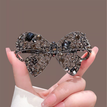 Spinka za kosu od legure s dijamantnom postavom, opružna klipsa, za žene, proljeće 2025