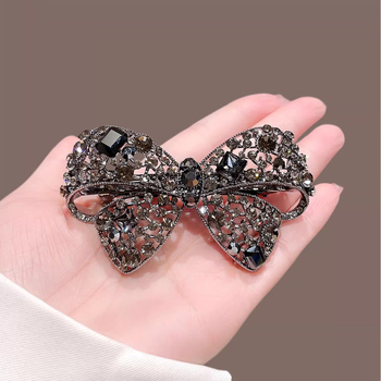 Spinka za kosu od legure s dijamantnom postavom, opružna klipsa, za žene, proljeće 2025