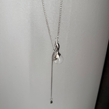 Ogrlica s prozirnim privjeskom u obliku tikve od umjetnog kristala na lančiću za pulover, za žene, u IN stilu