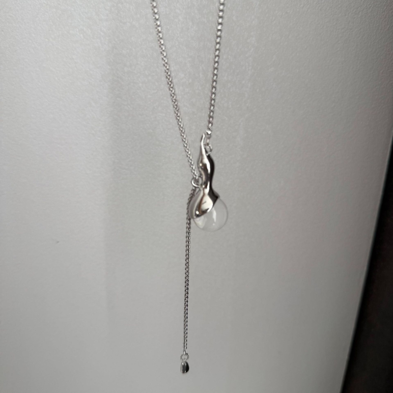 Ogrlica s prozirnim privjeskom u obliku tikve od umjetnog kristala na lančiću za pulover, za žene, u IN stilu