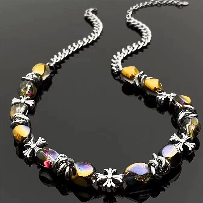 Ogrlica s kubanskim lancem od titan čelika, ručna izrada, privjesak od legure, unisex