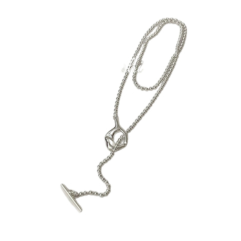 S925 Geometrijski tassel ogrlica s OT kopčom, lanac s perlama, 41-50 cm