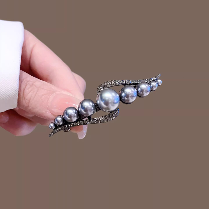 Clamă pentru păr din aliaj – stil coreean, clemă cu arc, placare electrolitică, Nr. 25YT135