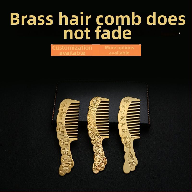 Vaskjuhkse harja paavi motiiviga ja kuuek sõnaline mantra, etniline naiste stiil, looduslik vaske viimistlus